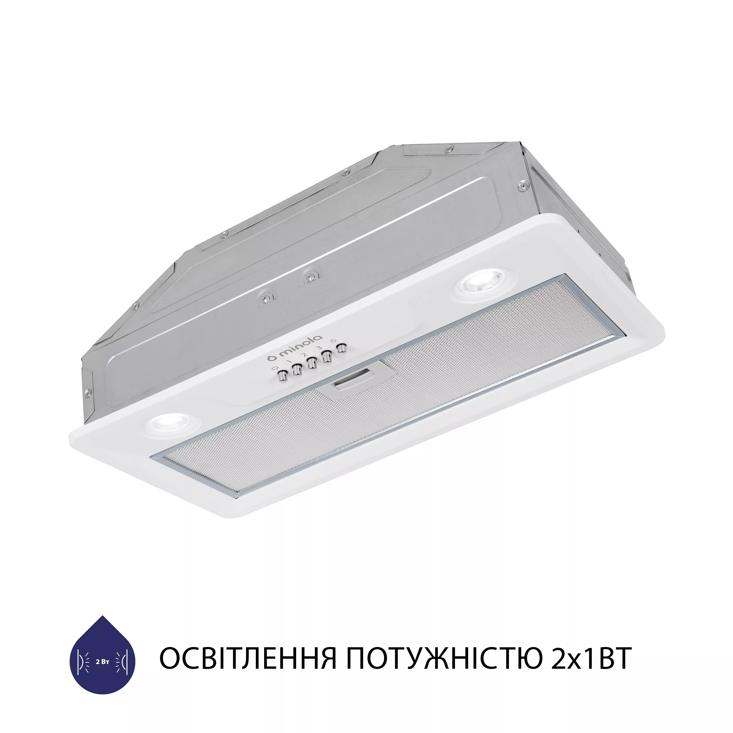 Витяжка повновбудована Minola HBI 5202 WH 700 LED - зображення 5