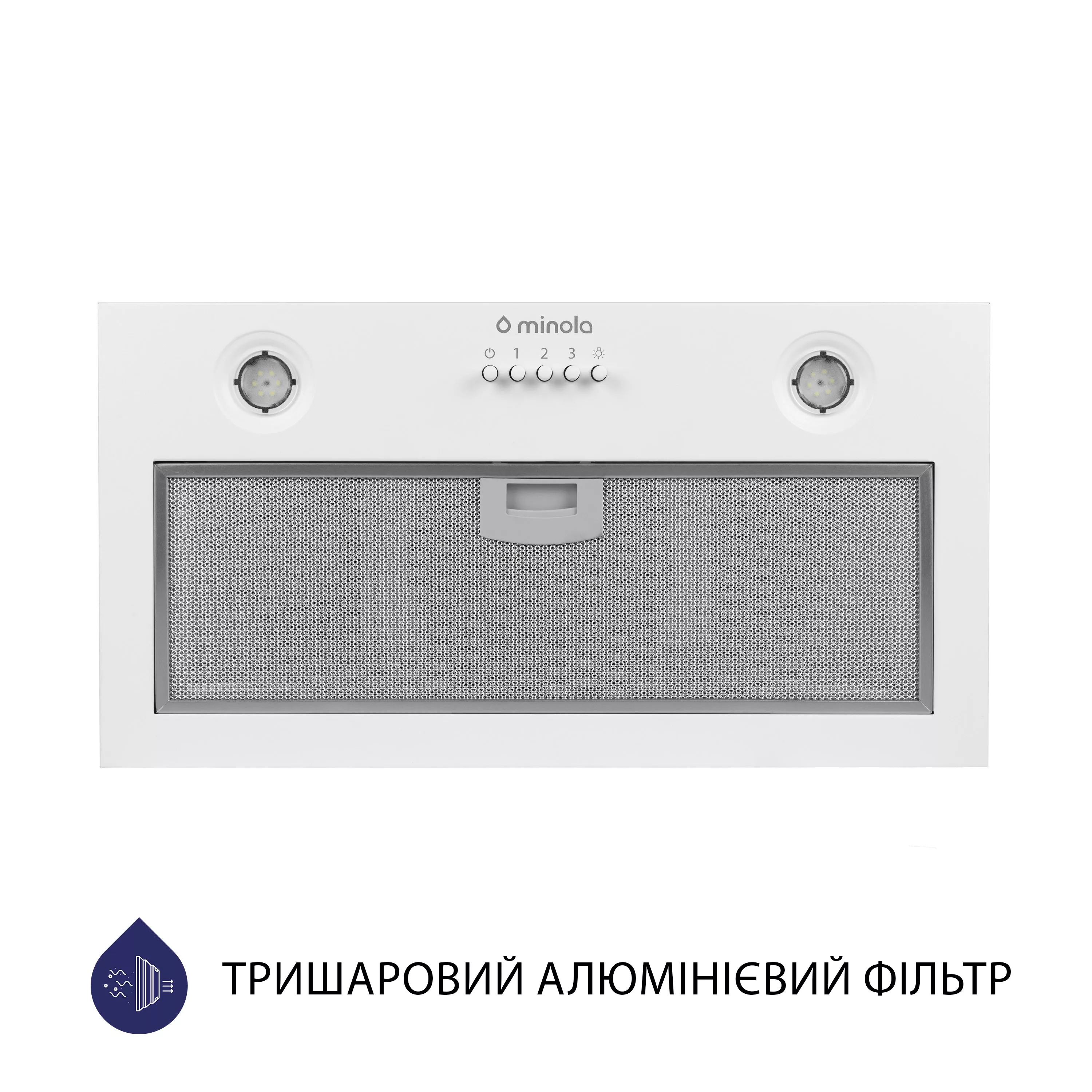 Витяжка повновбудована Minola HBI 5204 WH 700 LED - зображення 2