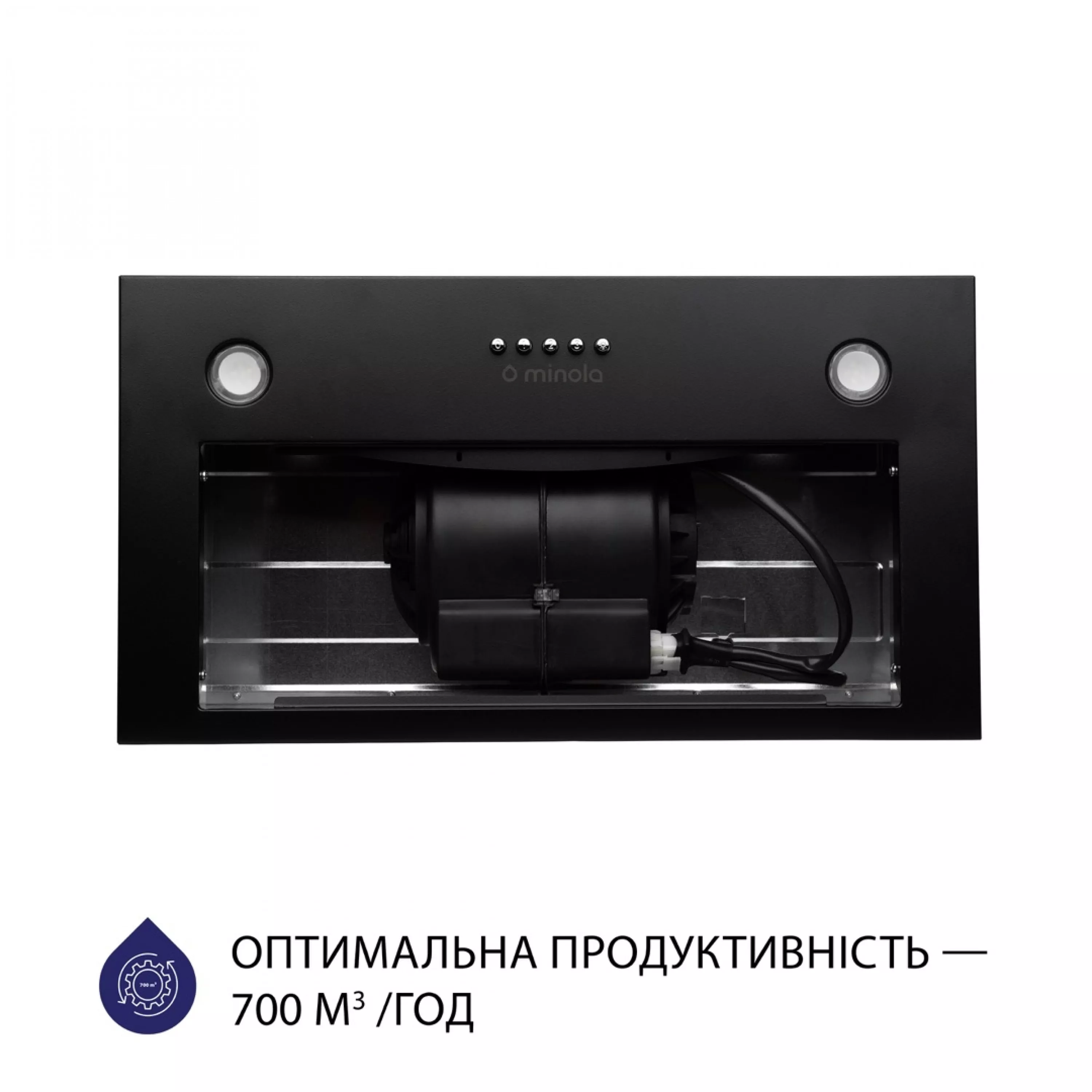 Витяжка повновбудована Minola HBI 5227 BL 700 LED - зображення 3