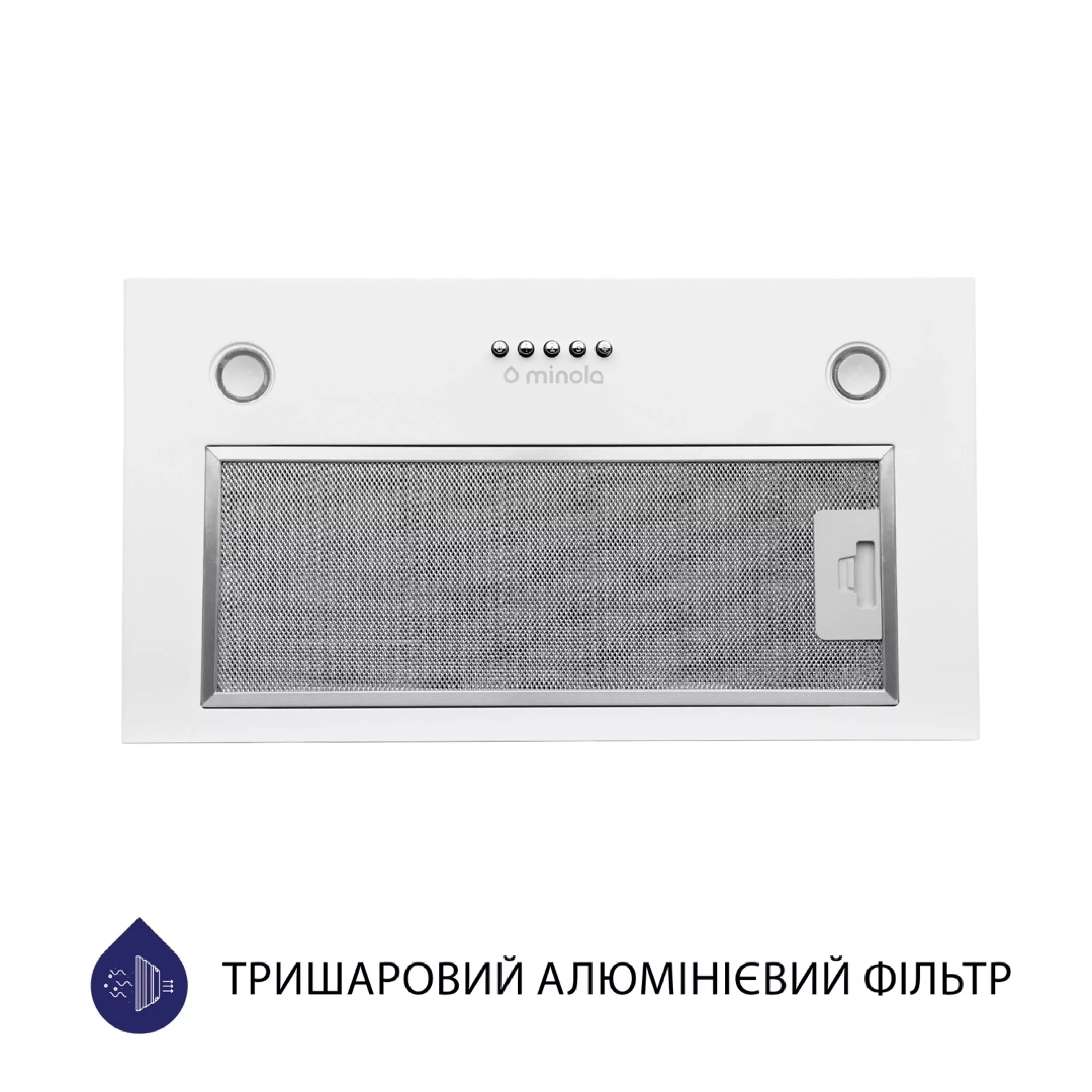 Витяжка повновбудована Minola HBI 5227 WH 700 LED - зображення 2