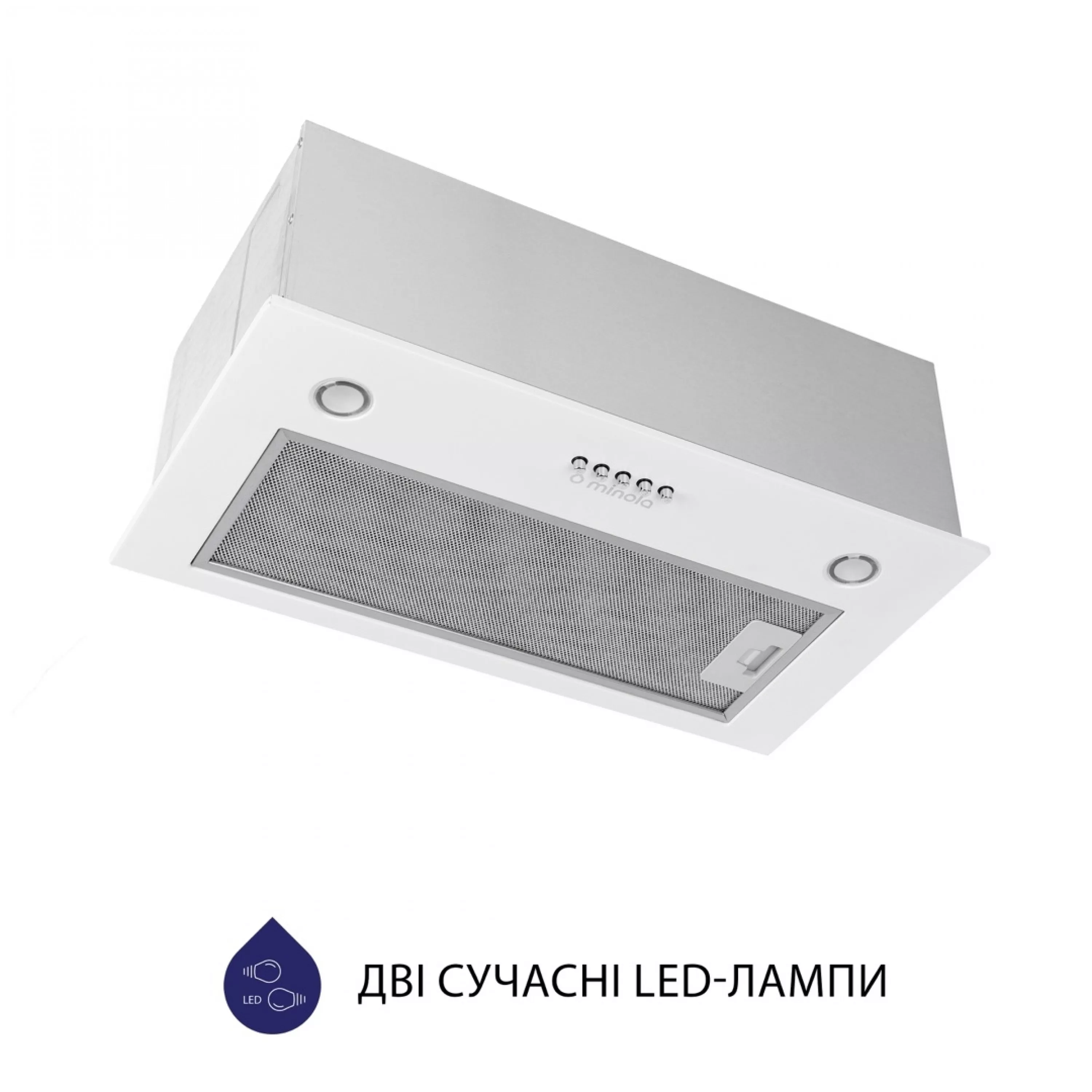 Витяжка повновбудована Minola HBI 5227 WH 700 LED - зображення 4