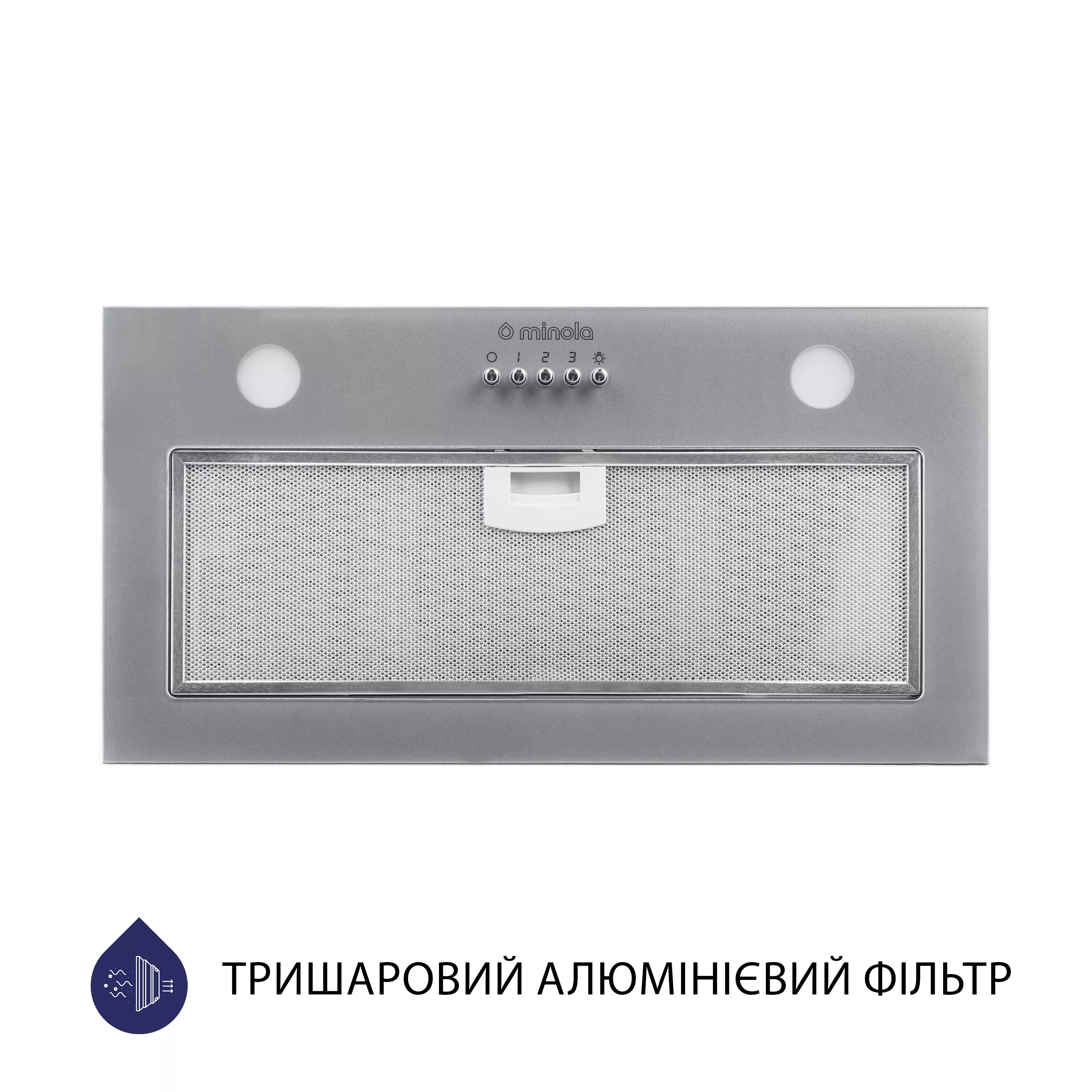 Витяжка повновбудована Minola HBI 5262 GR GLASS 700 LED - зображення 4