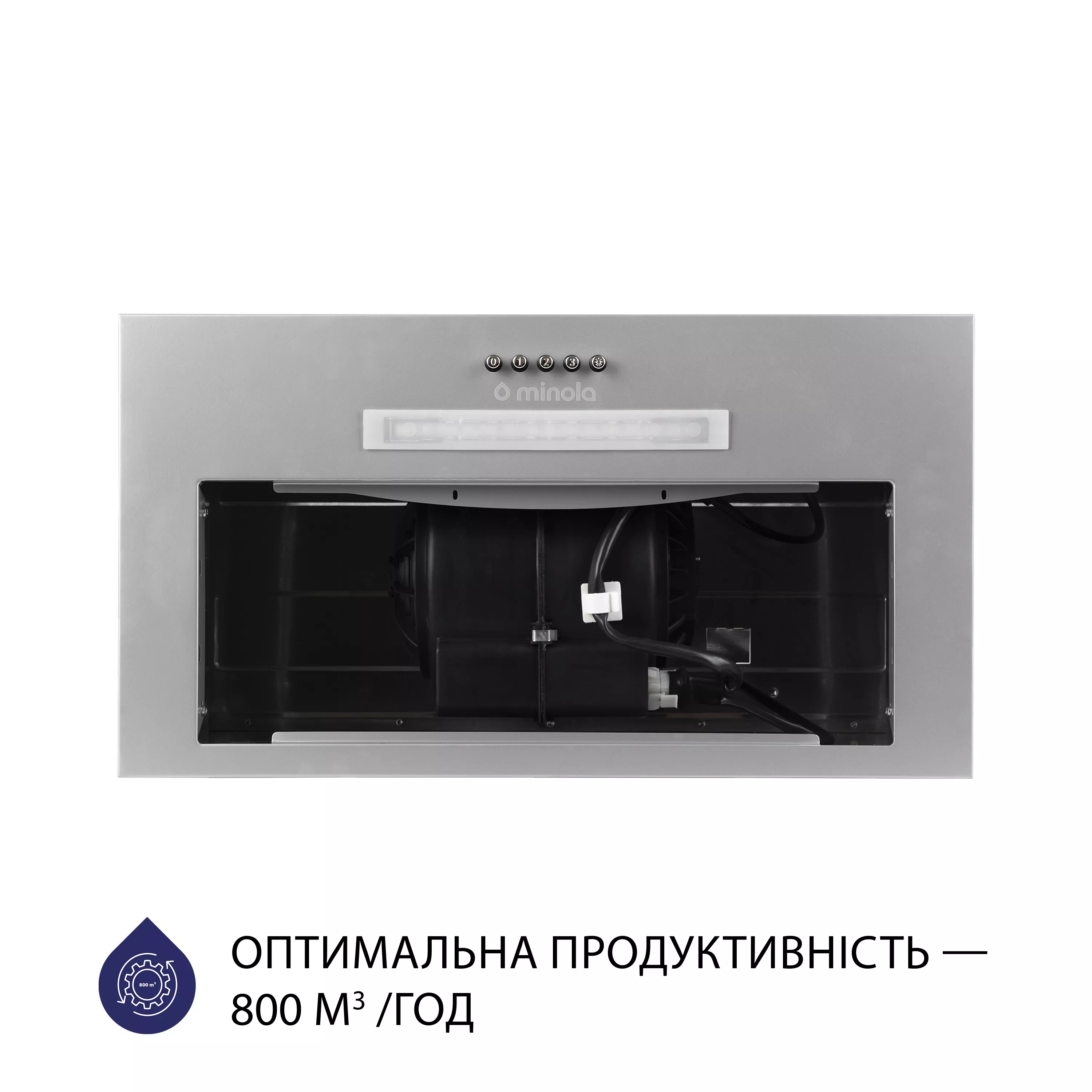 Витяжка повновбудована Minola HBI 5323 GR 800 LED - зображення 3