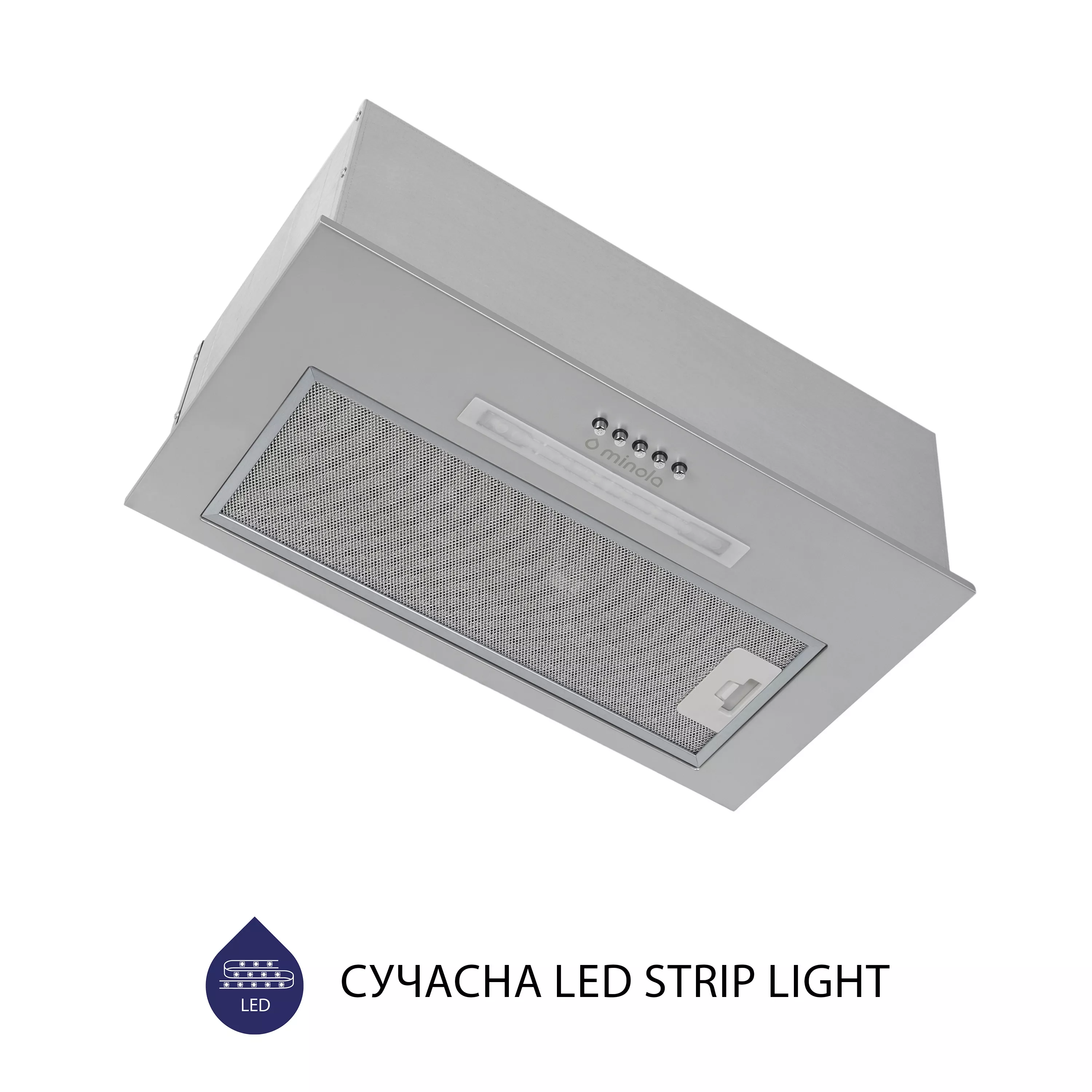 Витяжка повновбудована Minola HBI 5323 GR 800 LED - зображення 4
