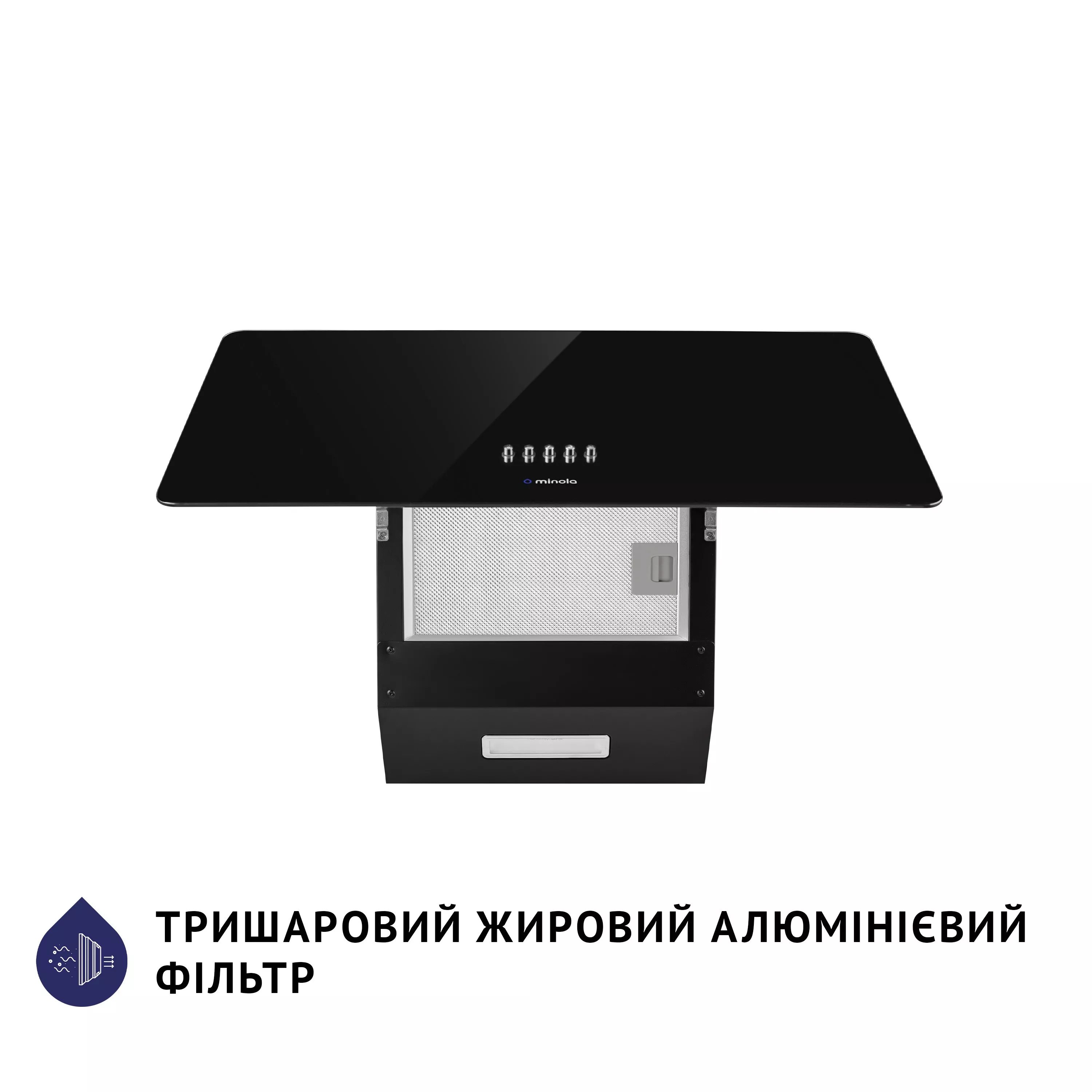 Вытяжка декоративная наклонная Minola HDN 6224 BL 700 LED - зображення 6