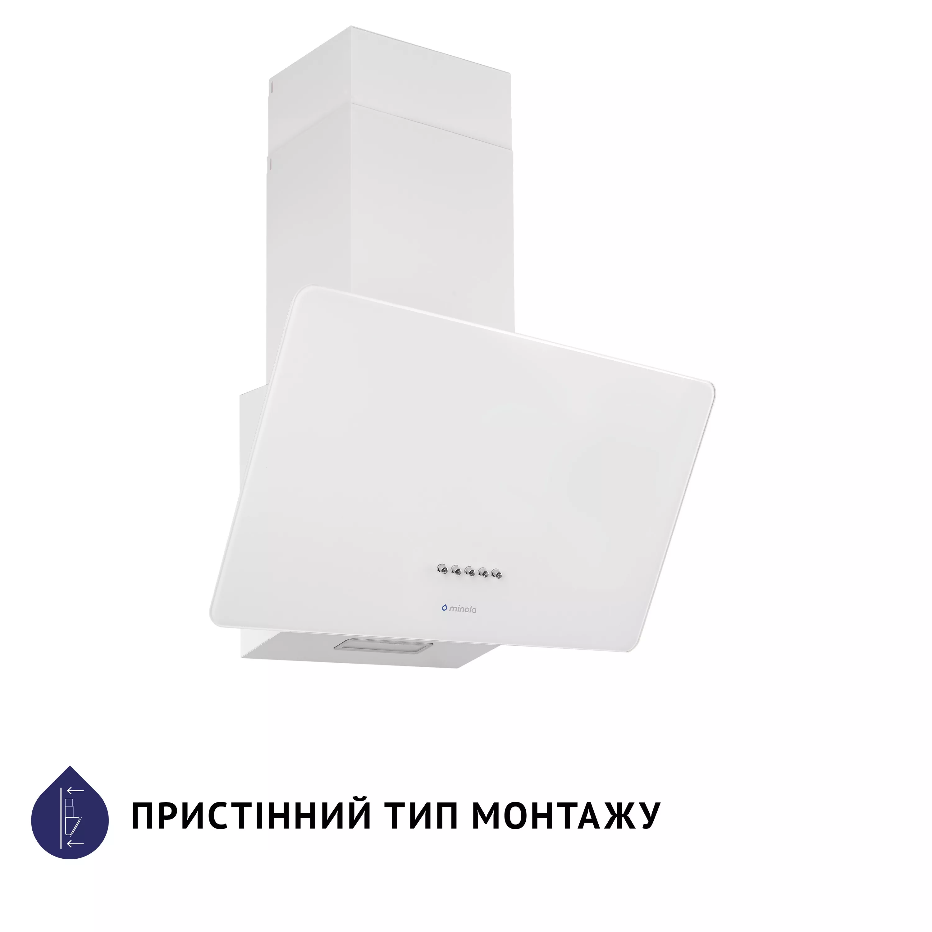 ➤Купити витяжку декоративну похилу Minola HDN 6224 WH 700 LED в