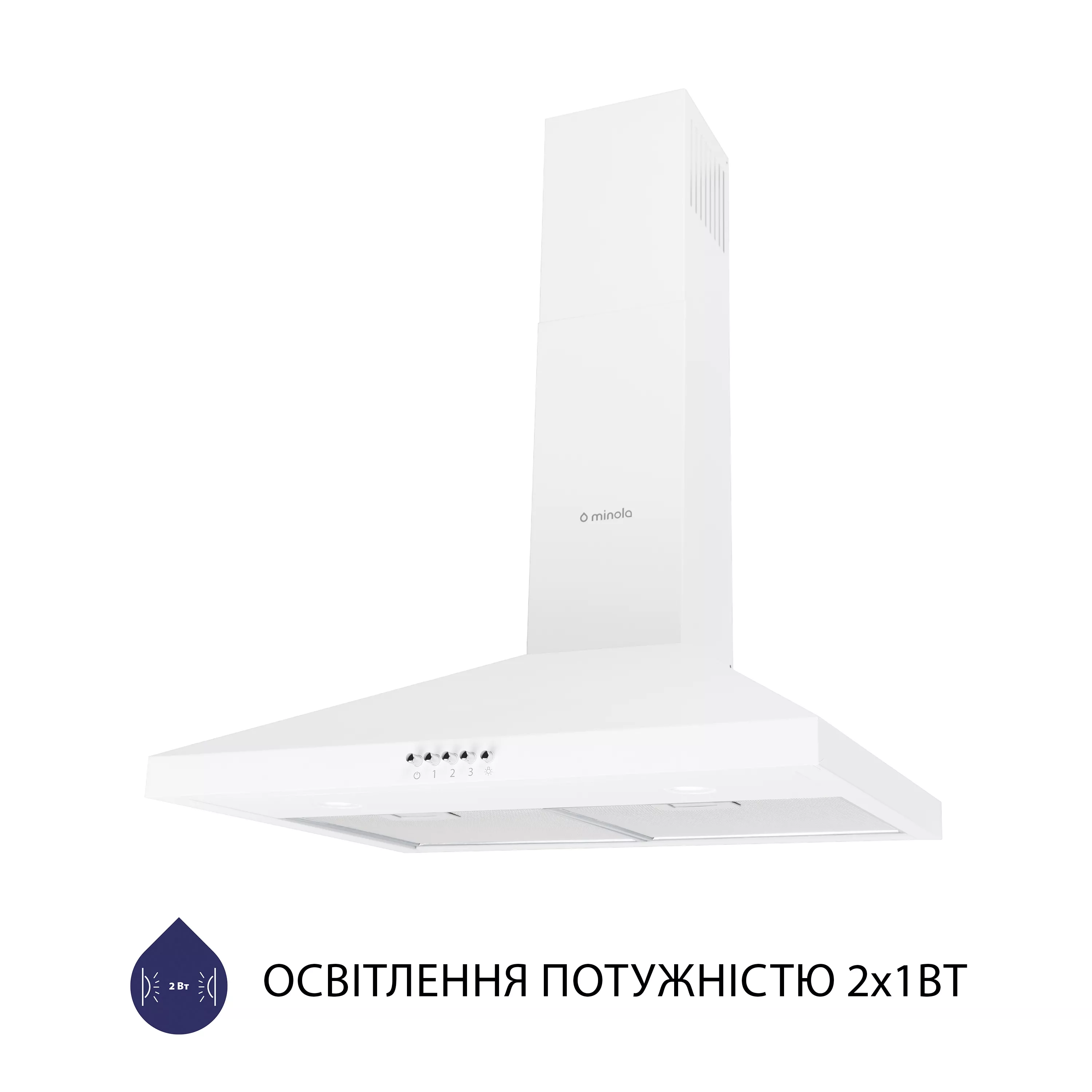 Витяжка купольна Minola HK 6212 WH 700 LED - зображення 3