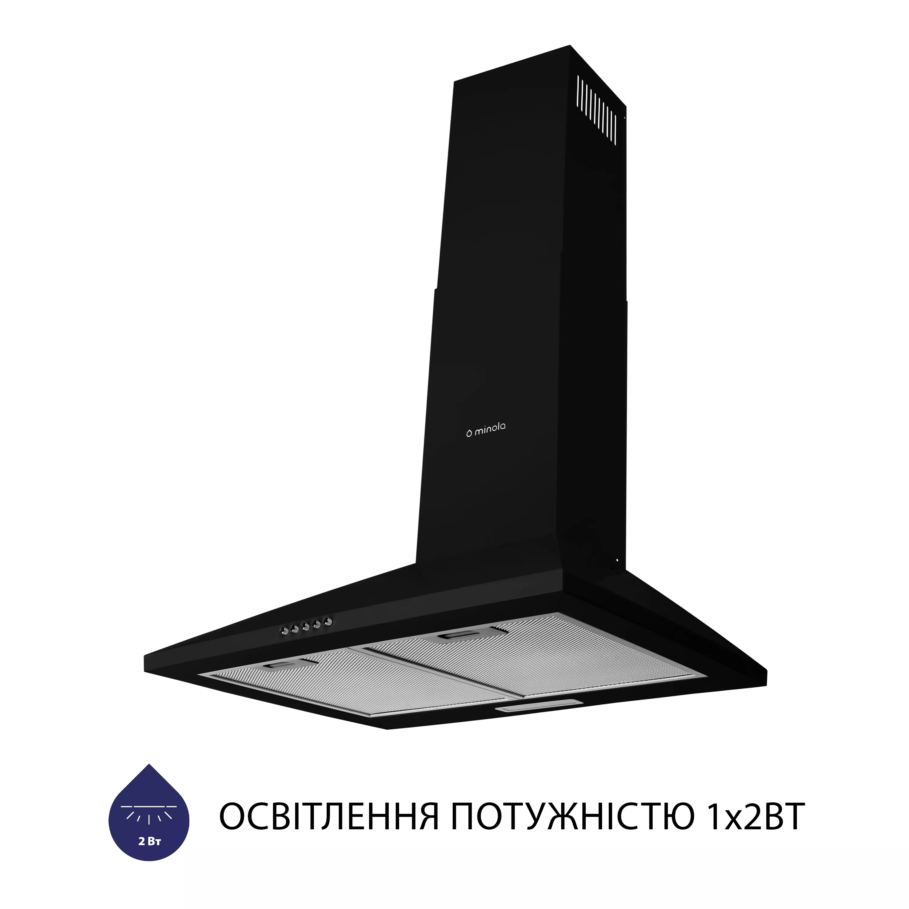 Вытяжка купольная Minola HK 6614 BL 1000 LED - зображення 3