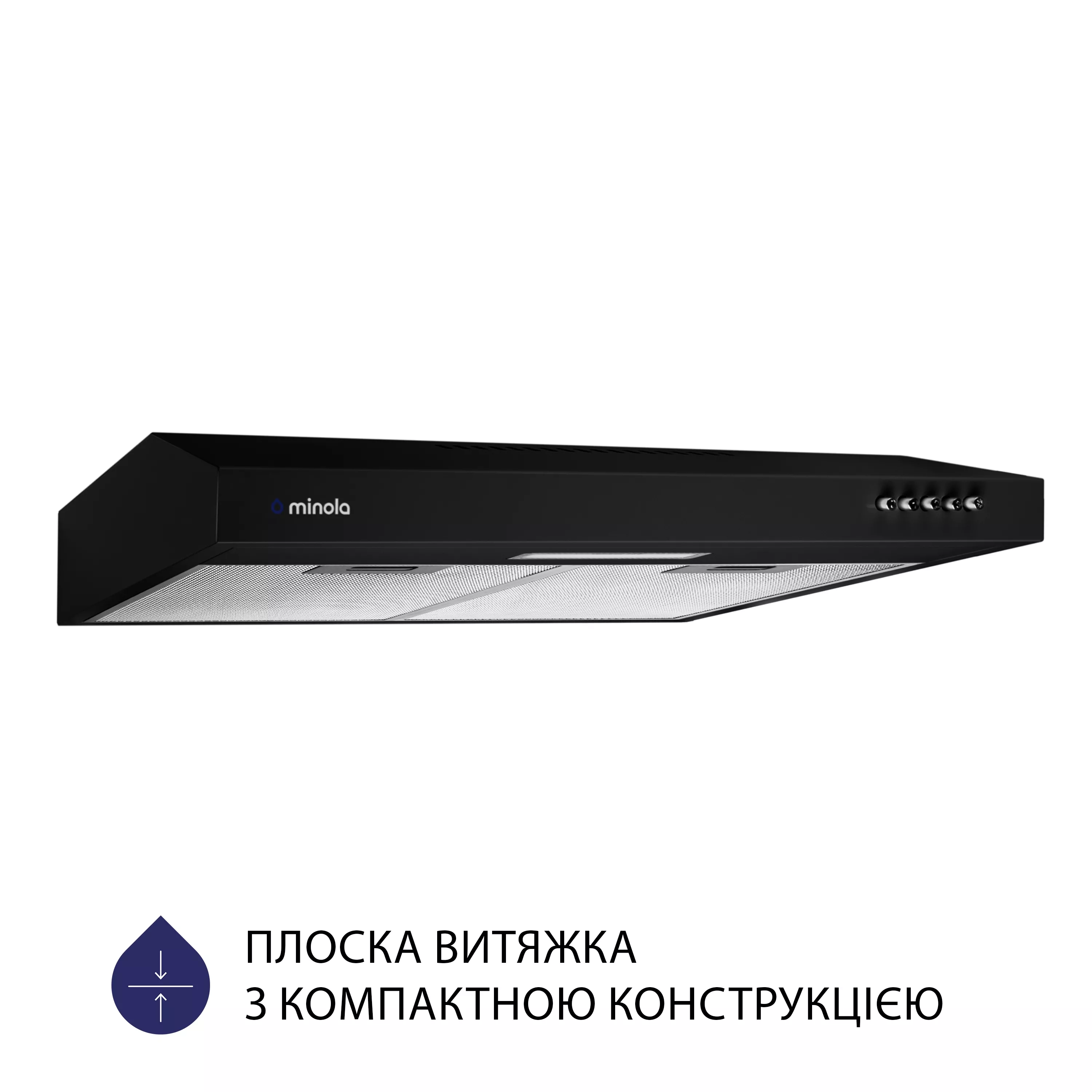 Вытяжка плоская Minola HPL 513 BL - зображення 2