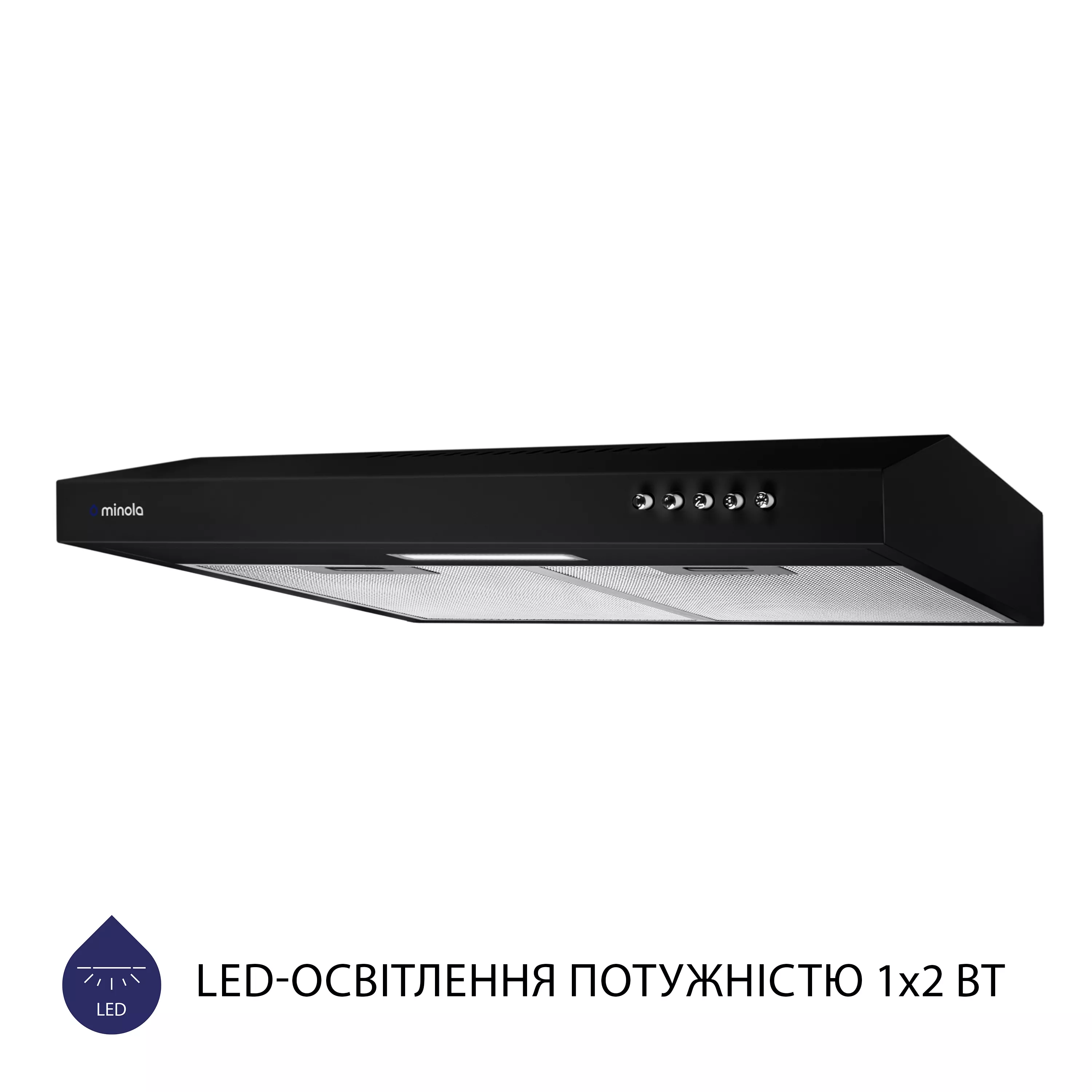 Вытяжка плоская Minola HPL 513 BL - зображення 4