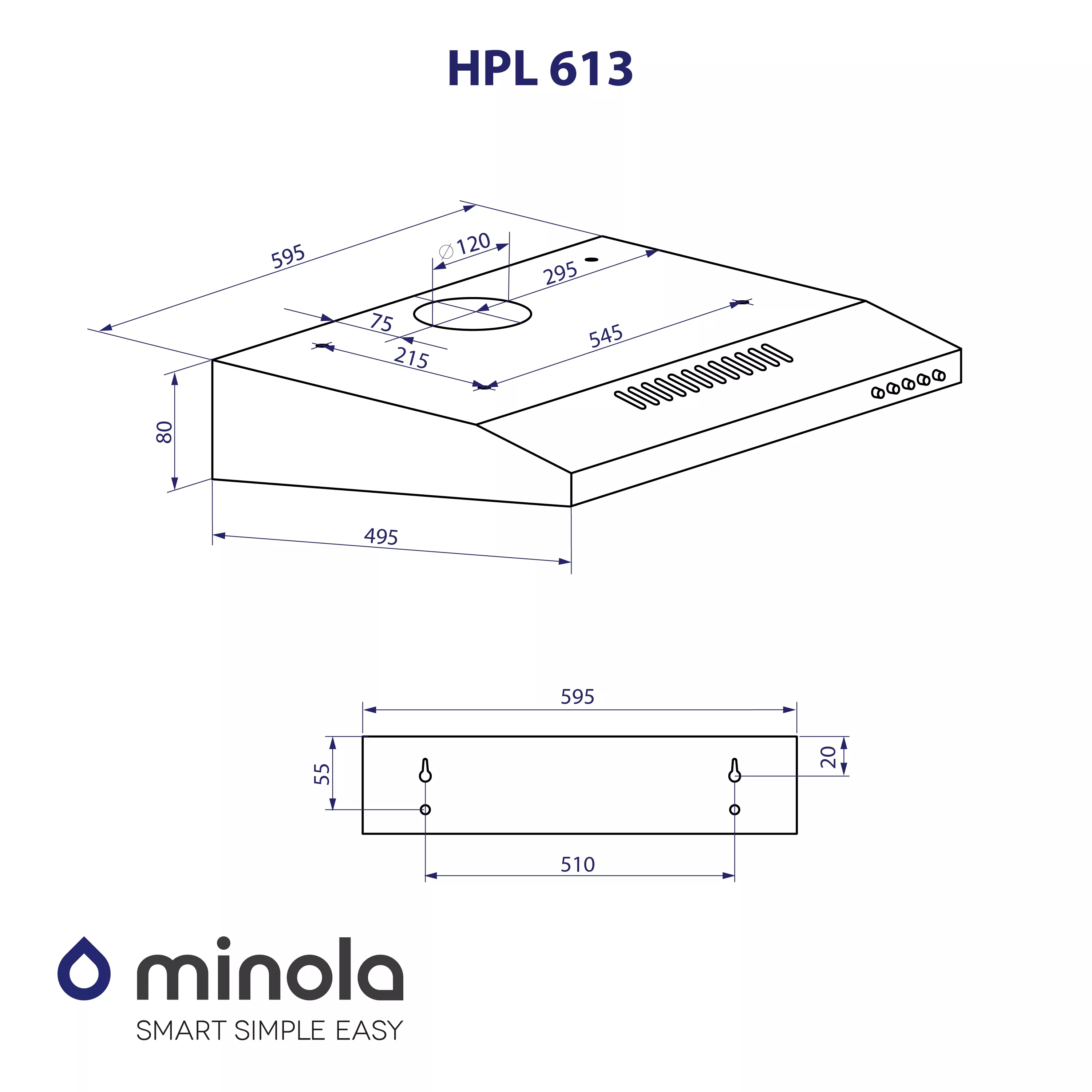 Вытяжка плоская Minola HPL 613 I - зображення 11