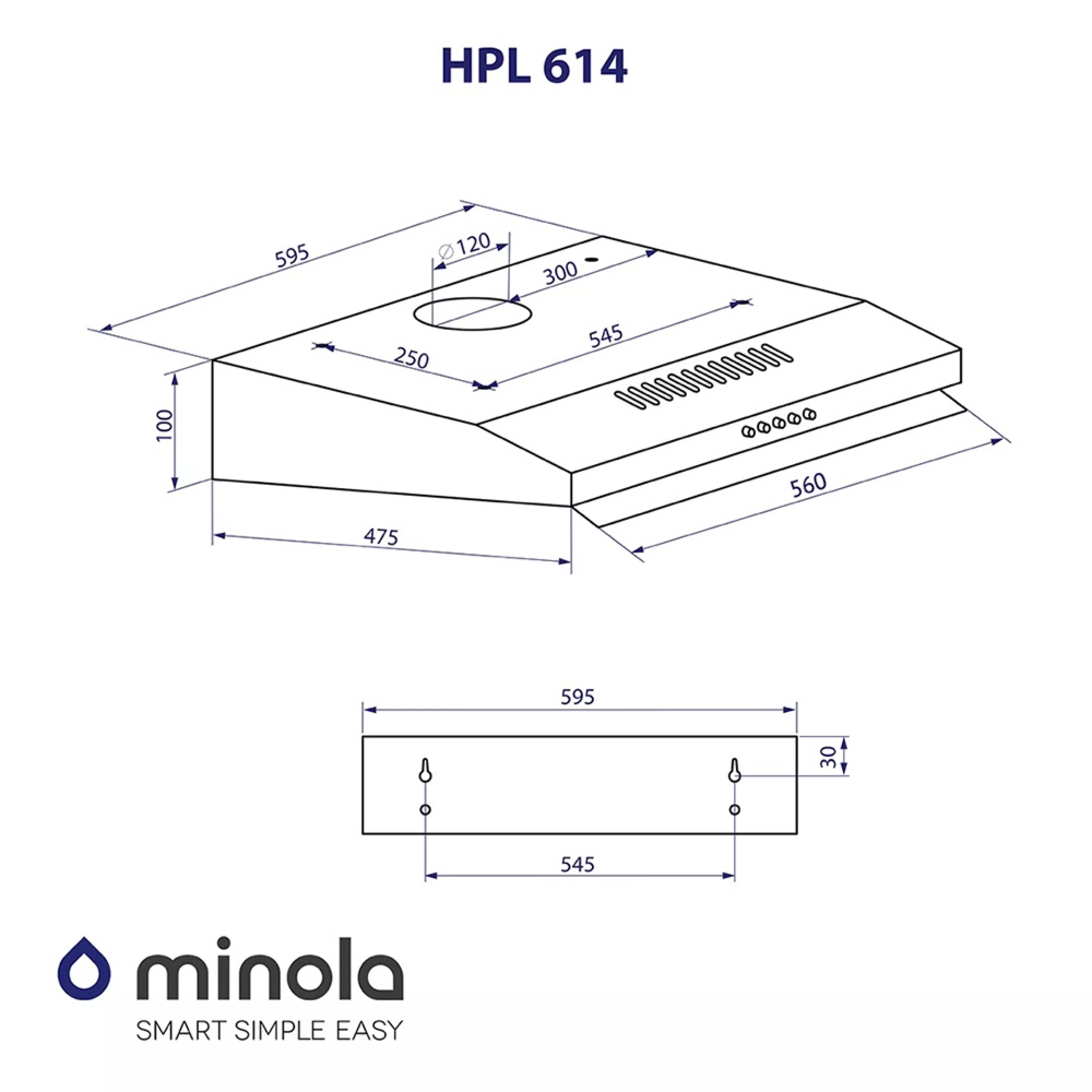 Витяжка плоска Minola HPL 614 WH - зображення 11