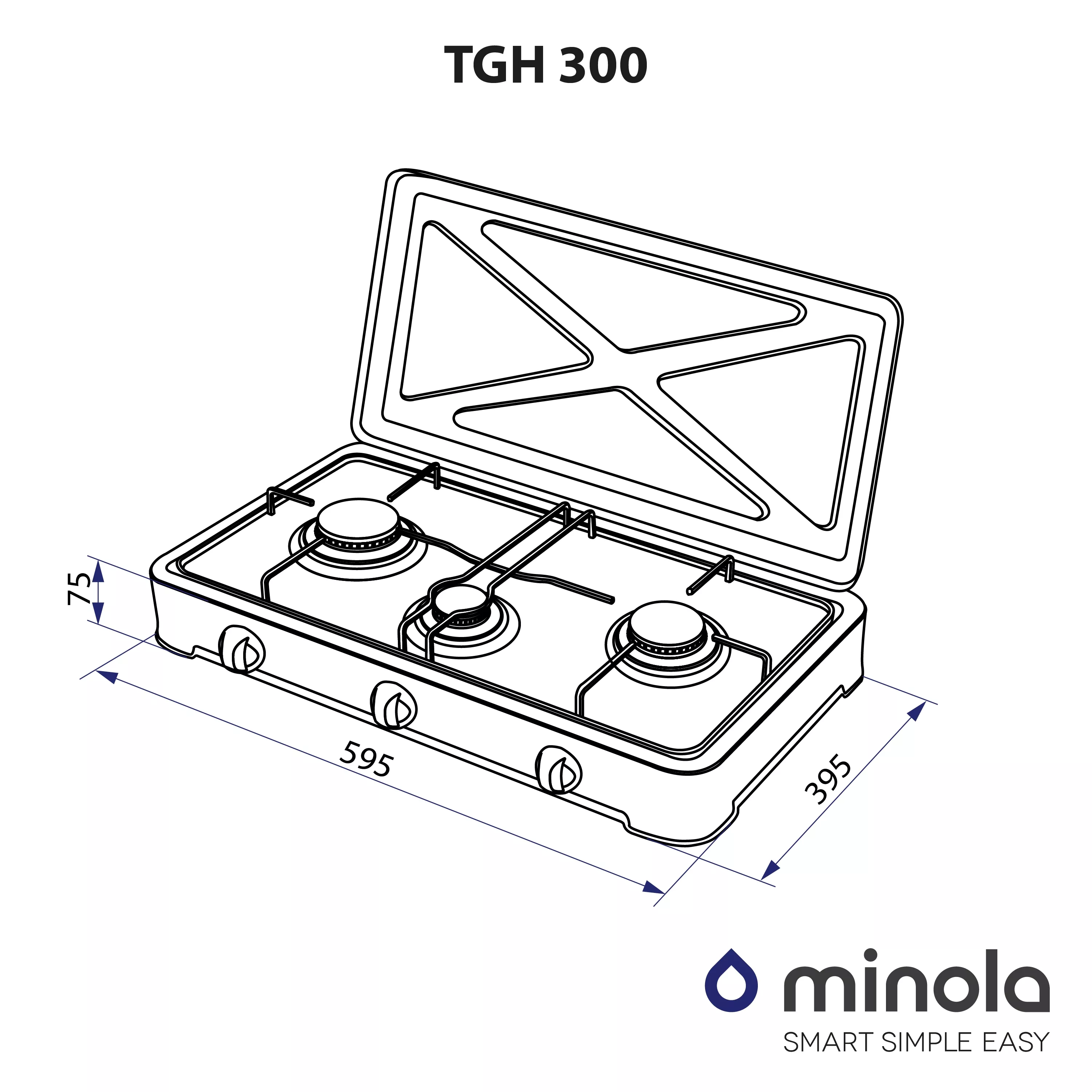 Настільна газова плита Minola TGH 300 WH - зображення 7