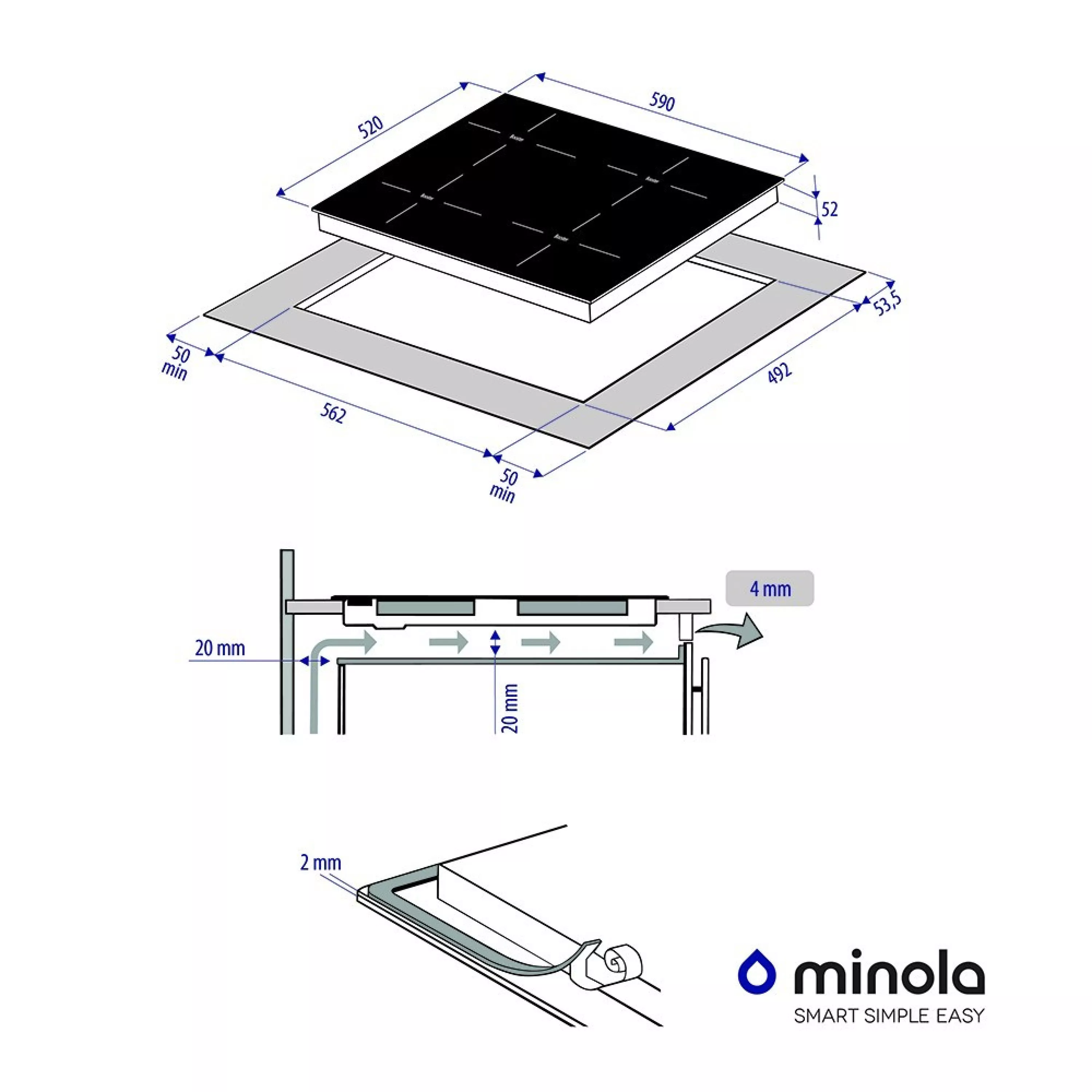 ➤Купить варочную индукционную поверхность Minola MI 6042 GBL в