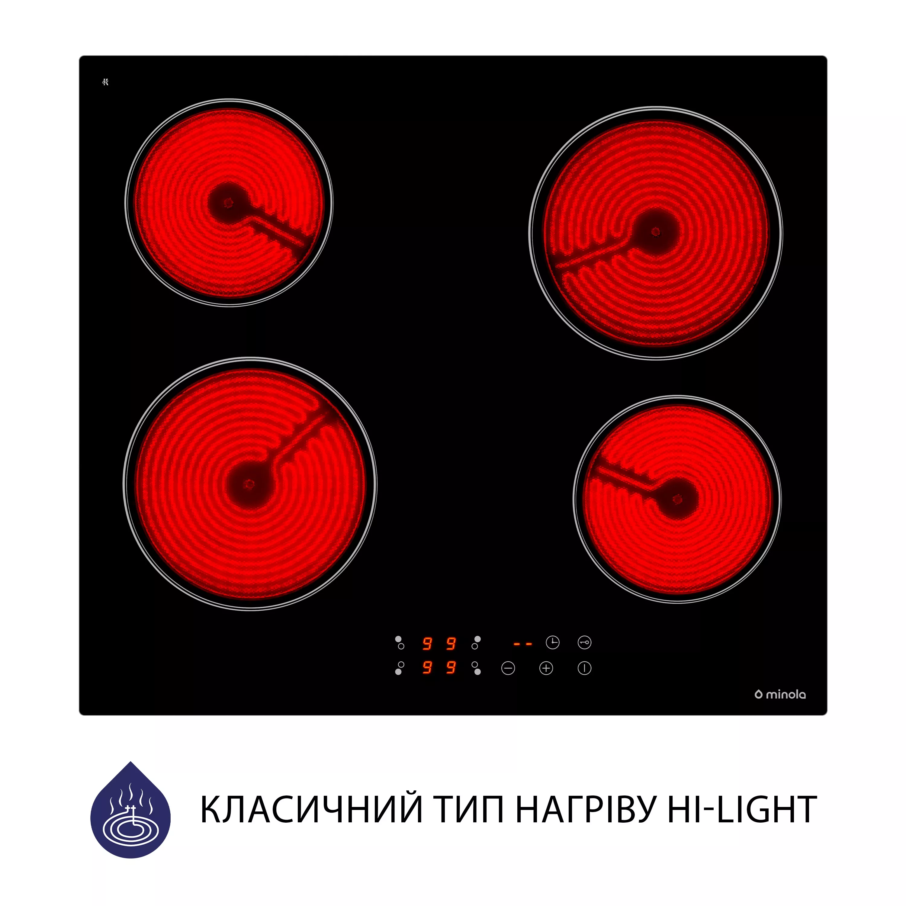 Minola 5902767908436 - зображення 2 Поверхность стеклокерамическая Minola MVH 6034 KBL - зображення 2