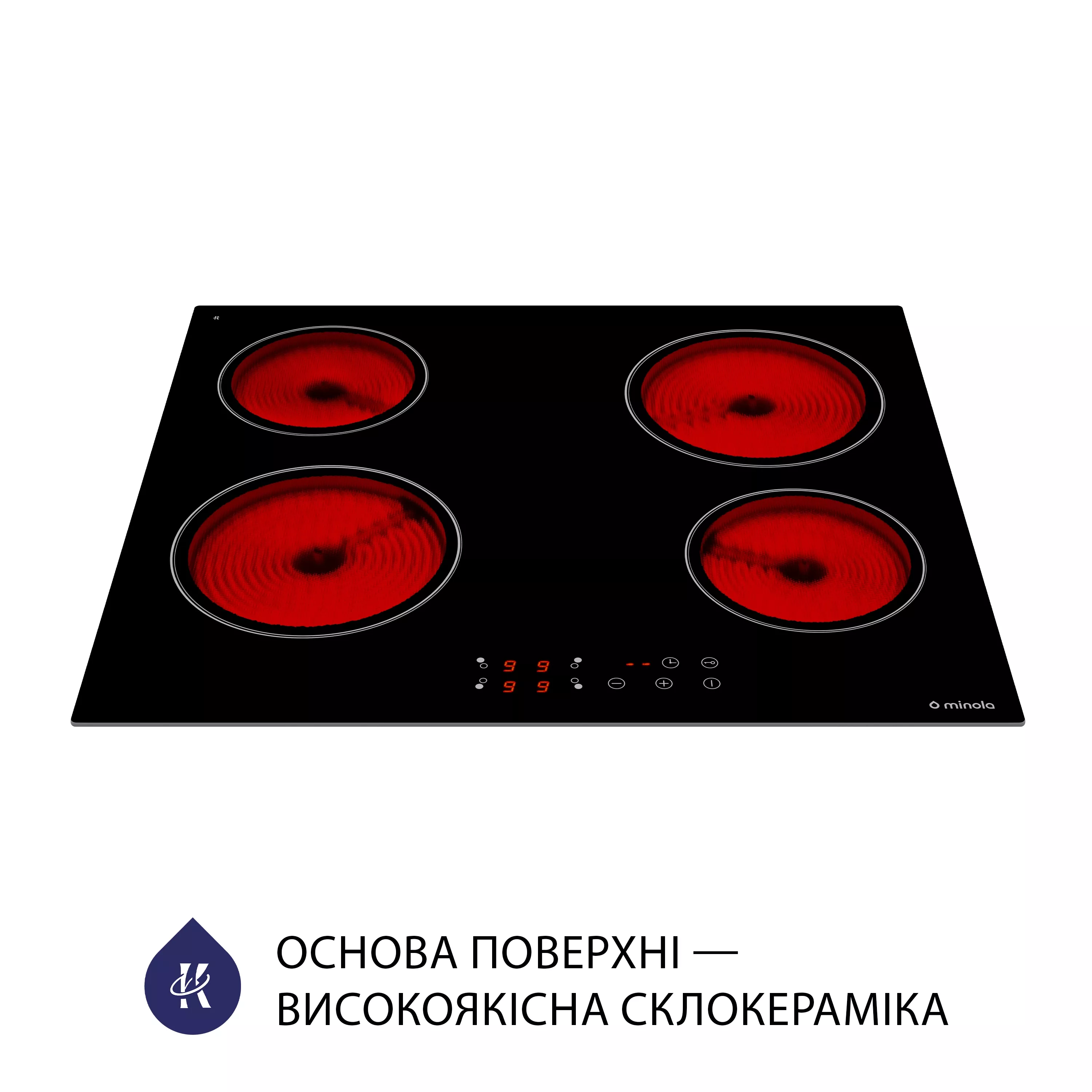 Minola 5902767908436 - зображення 3 Поверхность стеклокерамическая Minola MVH 6034 KBL - зображення 3