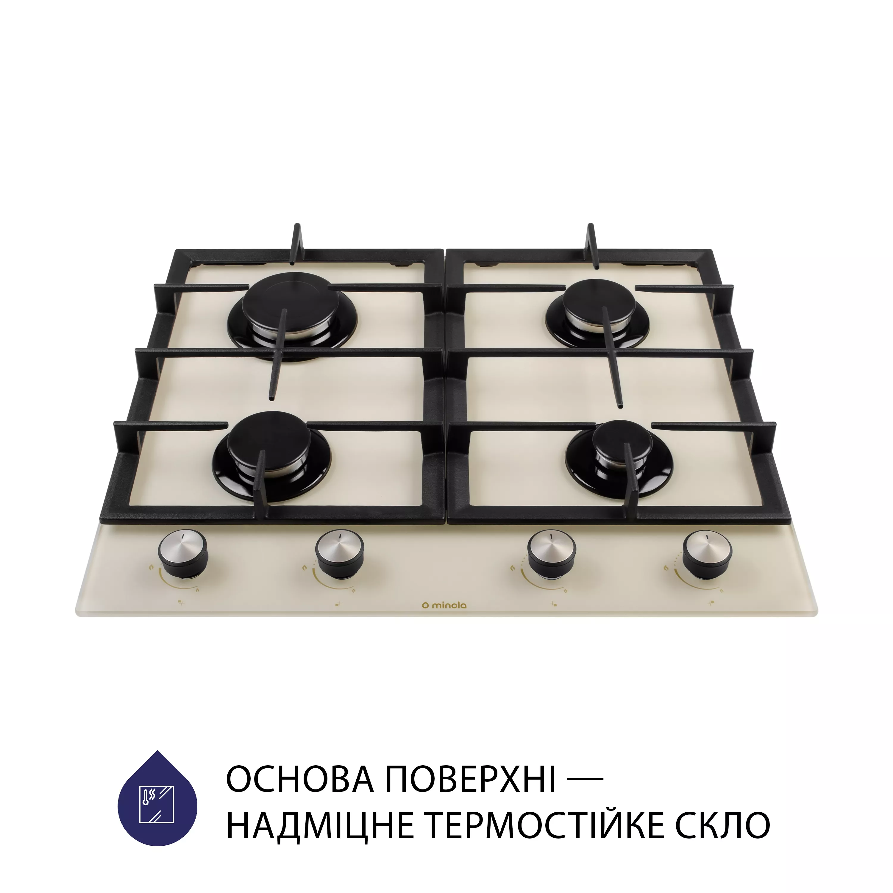 Поверхность газовая на стекле Minola MGG 614204 IV - зображення 2