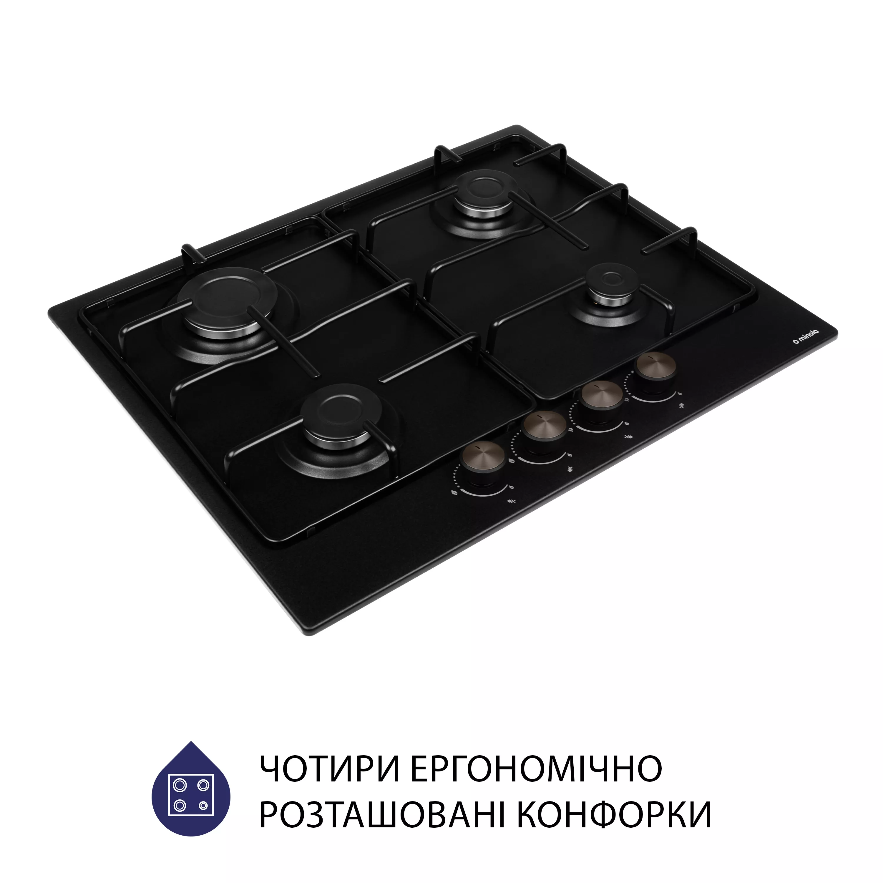 Поверхня газова на металі Minola MGM 61404 BL - зображення 3