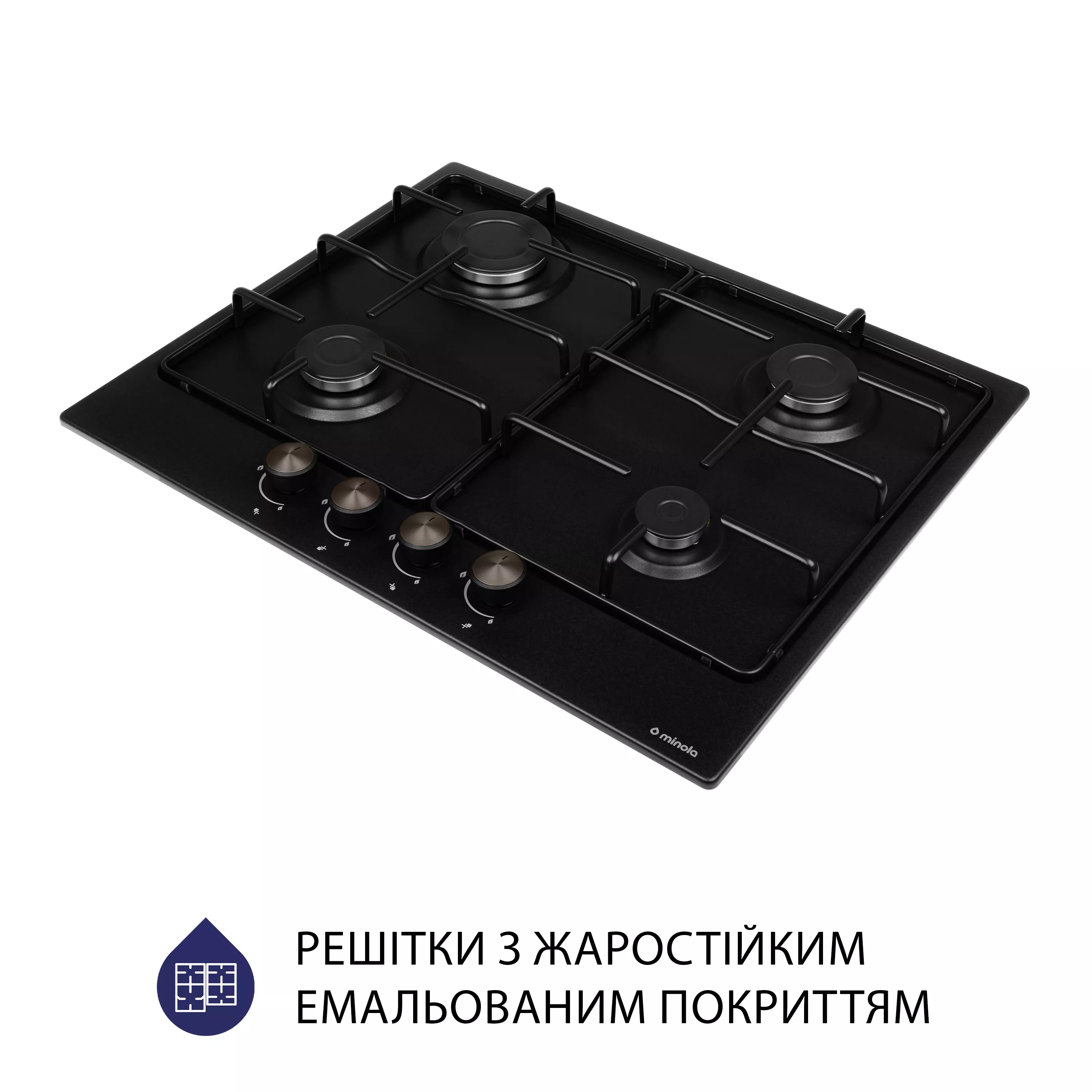 Поверхня газова на металі Minola MGM 61404 BL - зображення 4