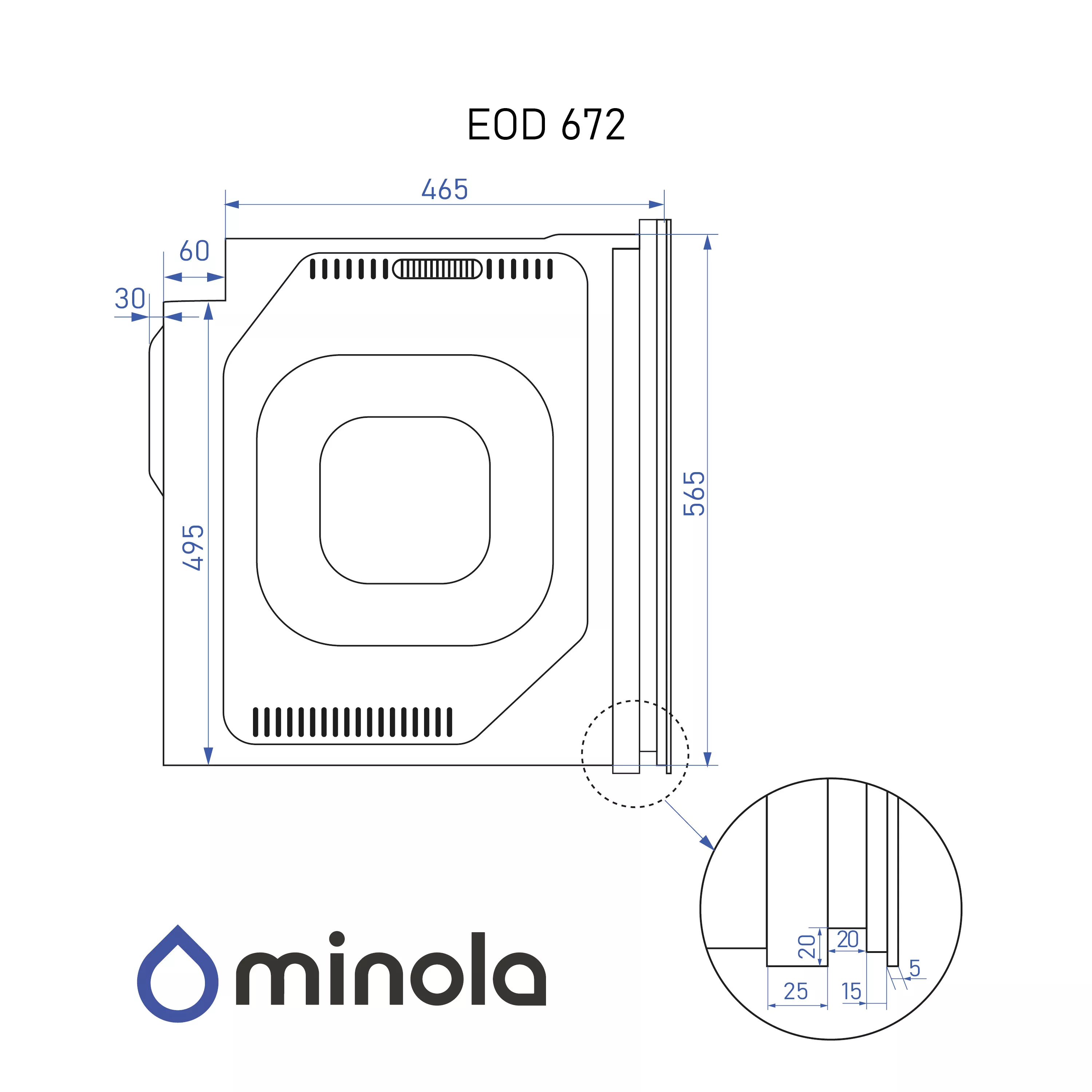 Minola 5905538402867 - зображення 2 Духова шафа електрична Minola EOD 672 BL - зображення 2
