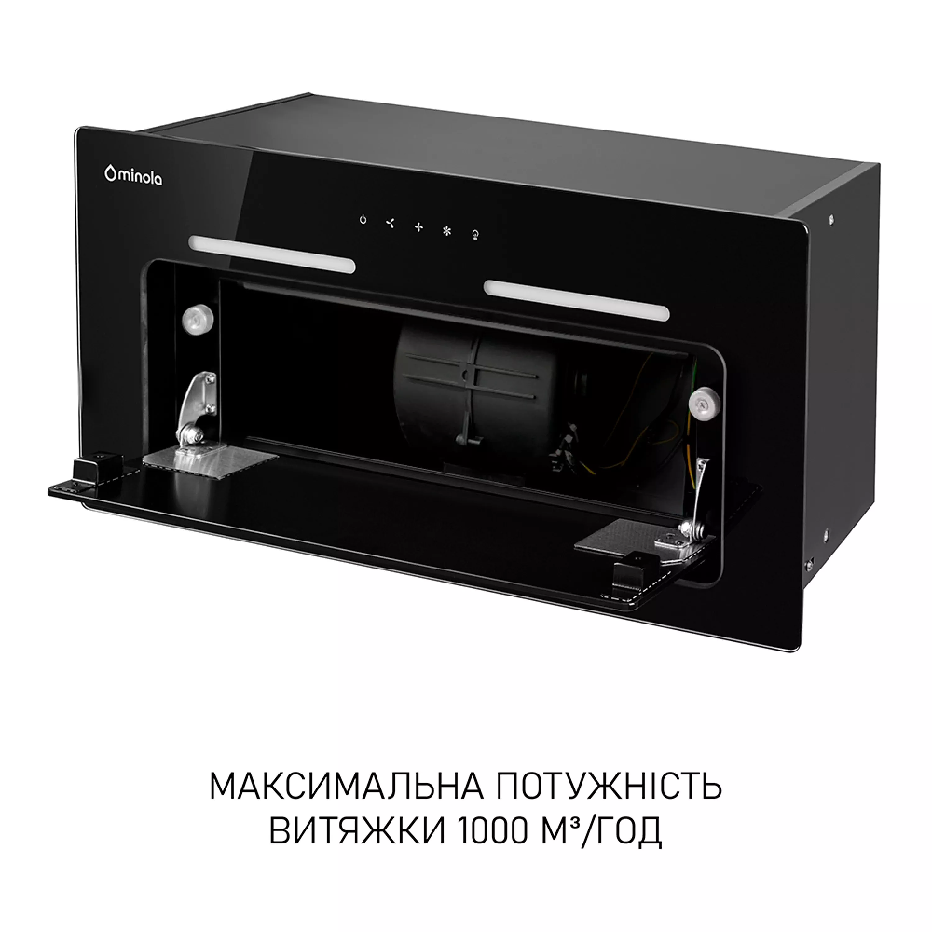 Витяжка повновбудована Minola HBI 6673 BL GLASS 1000 LED Line