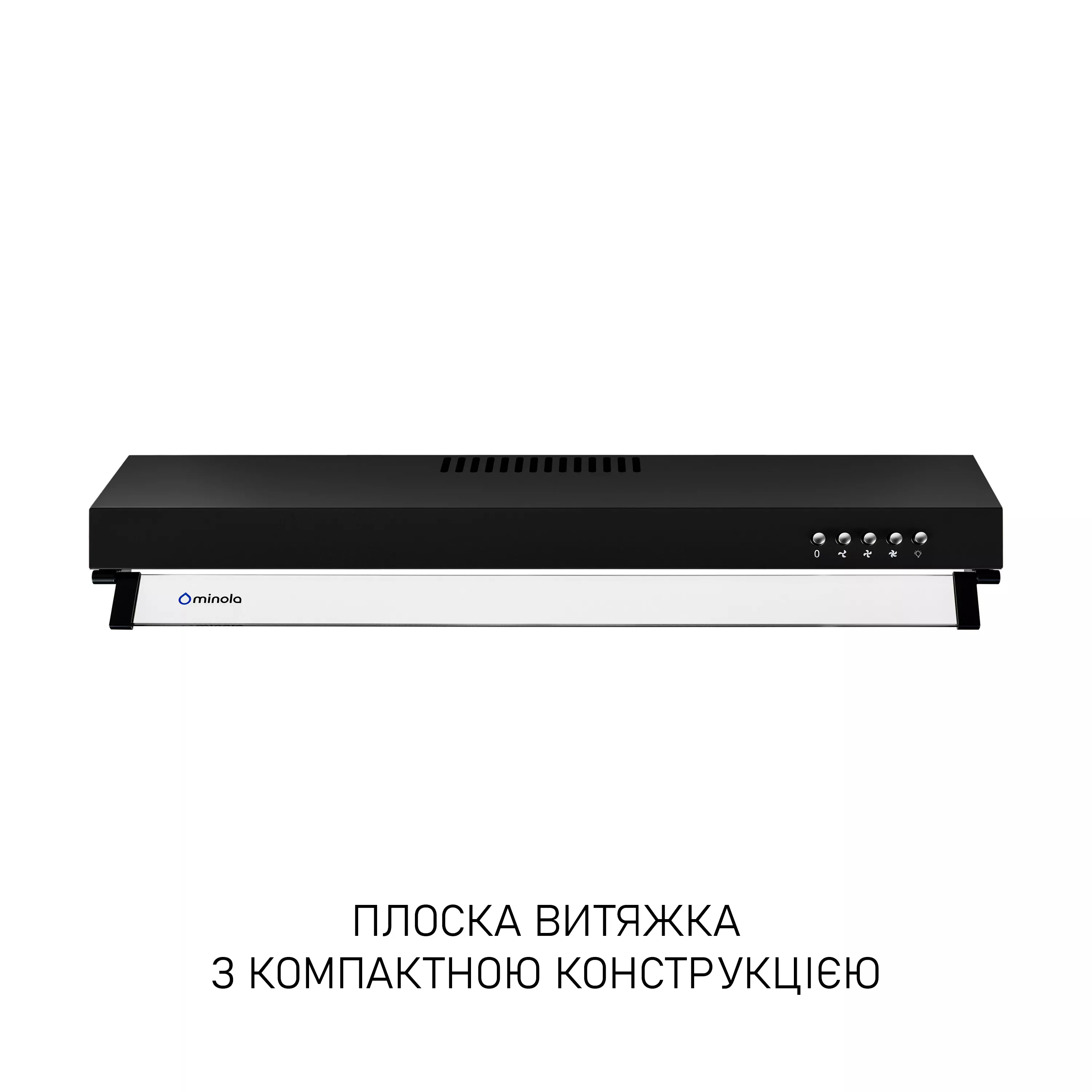 Minola 5905538402546 - зображення 2 Вытяжка плоская Minola HPL 6200 BLF - зображення 2