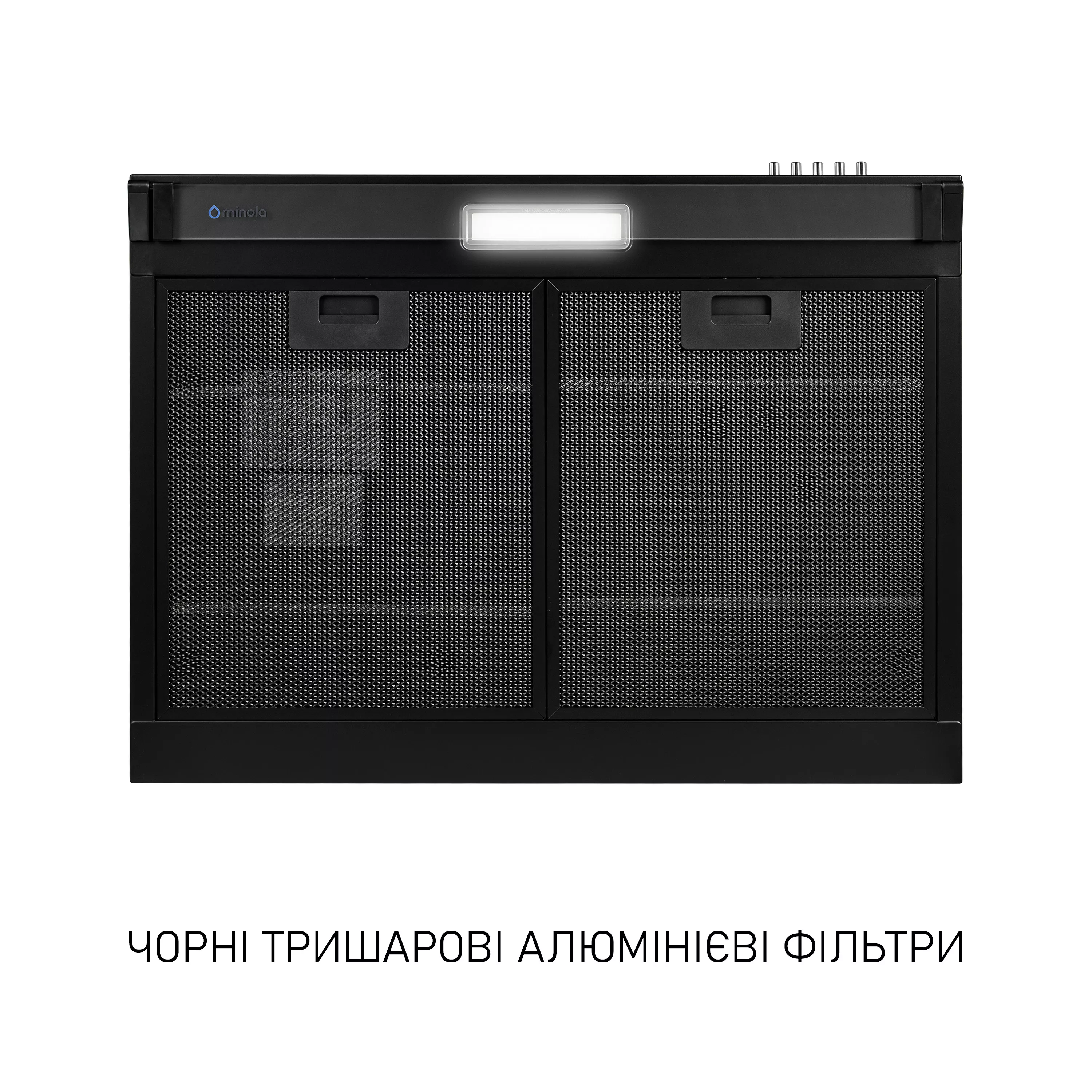Minola 5905538402546 - зображення 5 Вытяжка плоская Minola HPL 6200 BLF - зображення 5