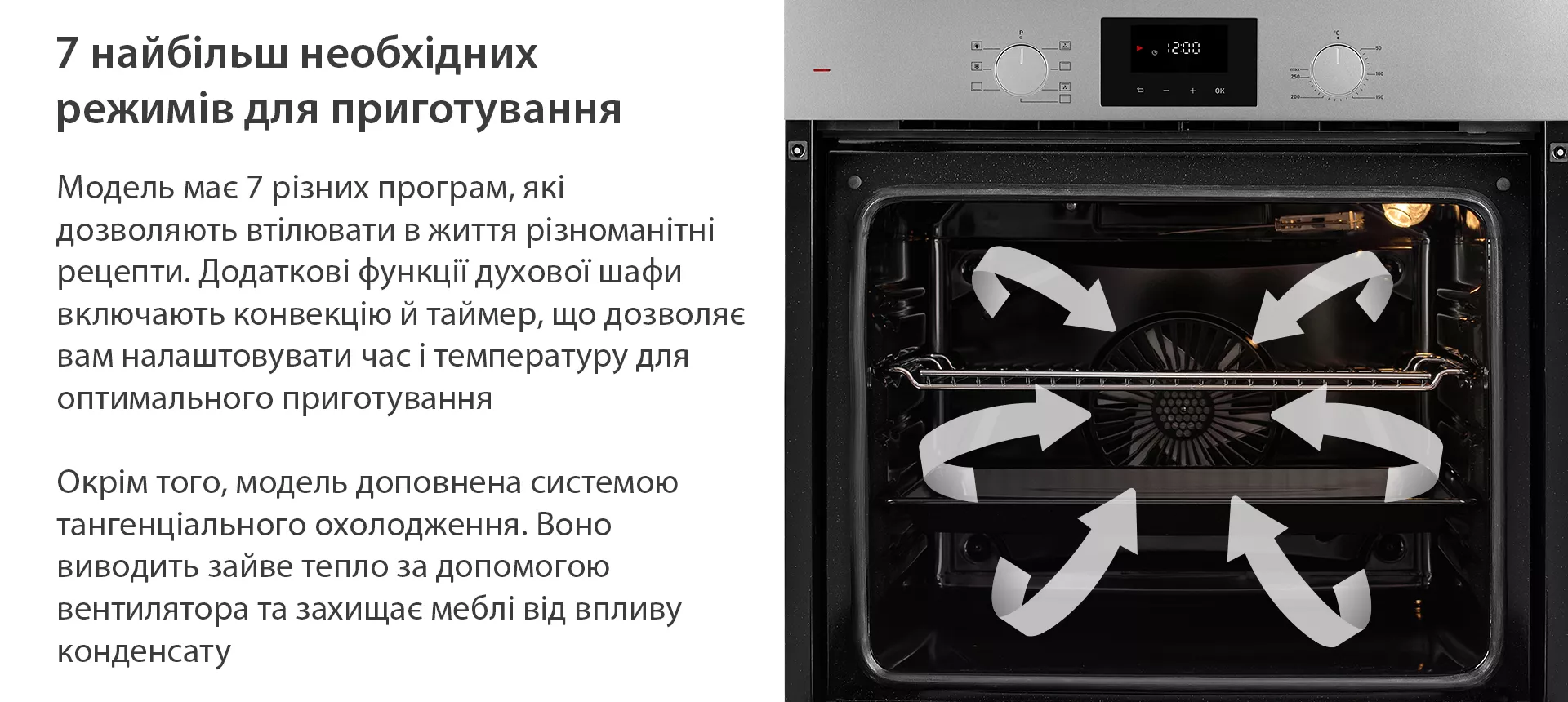 7 найбільш необхідних режимів для приготування Minola EO 675 Dove Gray