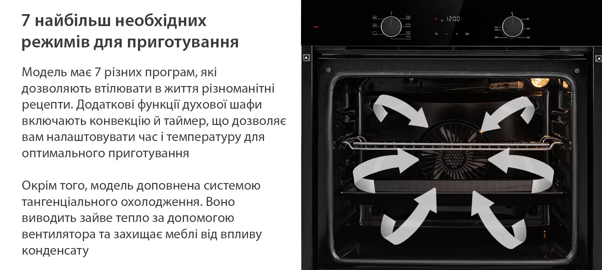 7 найбільш необхідних режимів для приготування Minola EOD 675 BLACK